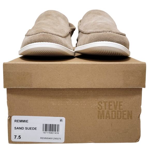 Steve Madden Men Remmie Moc Toe Slip On Loafers Size US 7.5M Sand Beige Suede